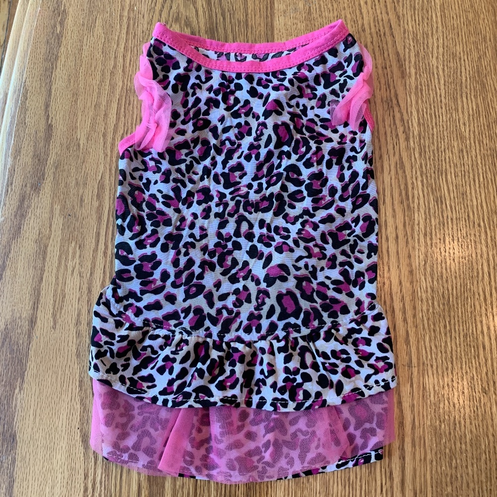 Pink Leopard Tank Dog Dress (Large)